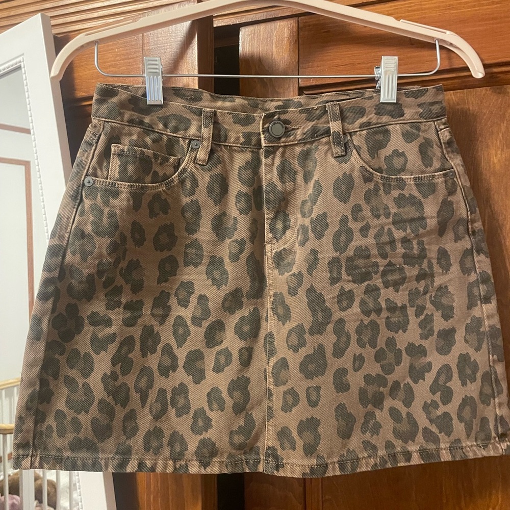 Blank NYC Leopard Print Mini Skirt